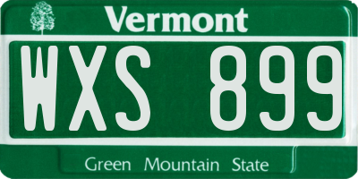VT license plate WXS899