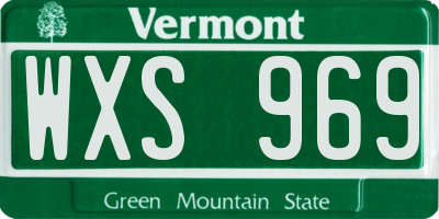 VT license plate WXS969