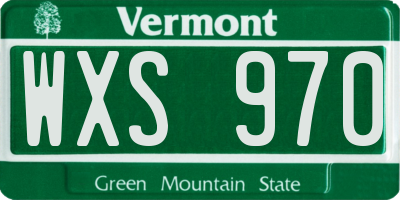VT license plate WXS970