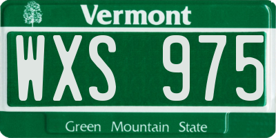 VT license plate WXS975