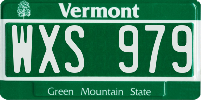 VT license plate WXS979