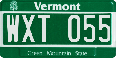 VT license plate WXT055