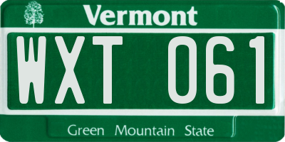VT license plate WXT061