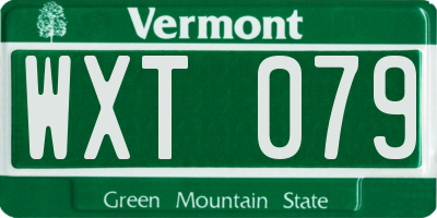 VT license plate WXT079