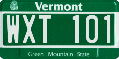 VT license plate WXT101
