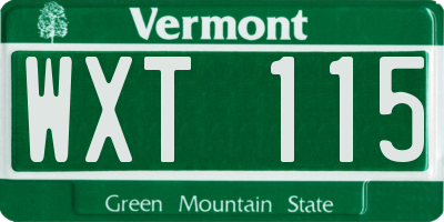VT license plate WXT115