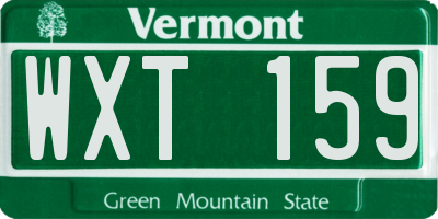 VT license plate WXT159
