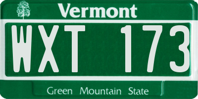 VT license plate WXT173