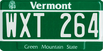 VT license plate WXT264