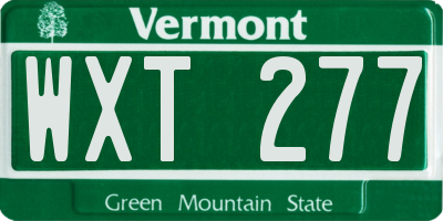 VT license plate WXT277