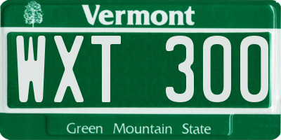 VT license plate WXT300