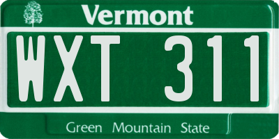 VT license plate WXT311