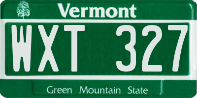 VT license plate WXT327