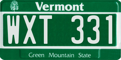 VT license plate WXT331