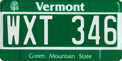 VT license plate WXT346