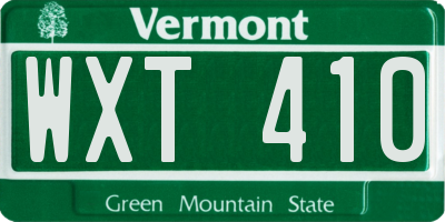 VT license plate WXT410