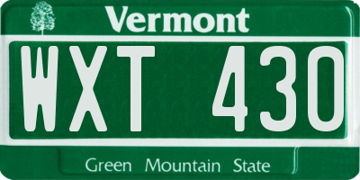 VT license plate WXT430