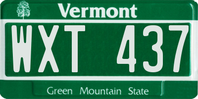 VT license plate WXT437