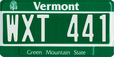 VT license plate WXT441