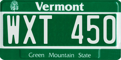 VT license plate WXT450