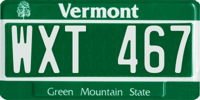VT license plate WXT467