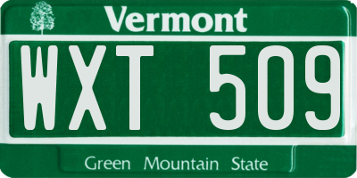 VT license plate WXT509