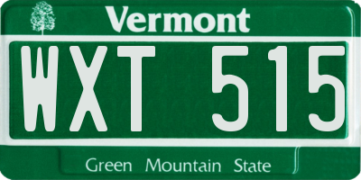 VT license plate WXT515