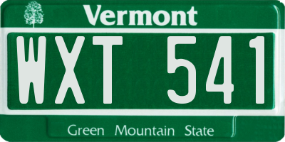 VT license plate WXT541