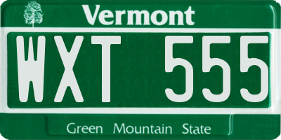 VT license plate WXT555