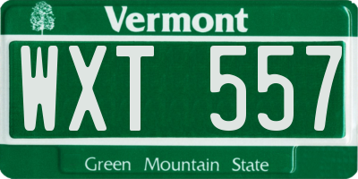 VT license plate WXT557