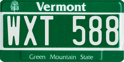 VT license plate WXT588