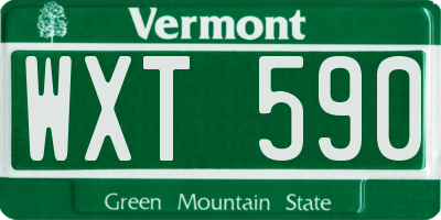 VT license plate WXT590