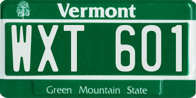 VT license plate WXT601