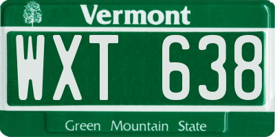 VT license plate WXT638