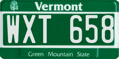VT license plate WXT658