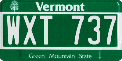 VT license plate WXT737