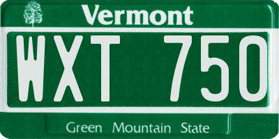 VT license plate WXT750