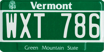 VT license plate WXT786