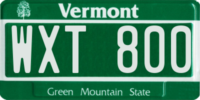 VT license plate WXT800