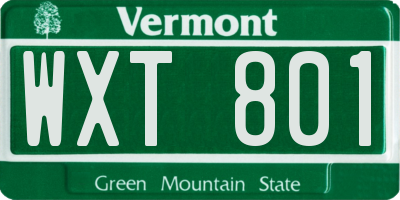 VT license plate WXT801
