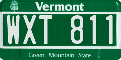 VT license plate WXT811