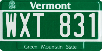 VT license plate WXT831