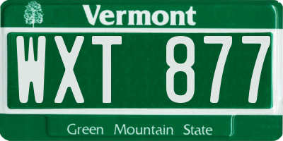 VT license plate WXT877