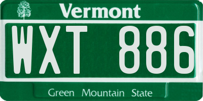 VT license plate WXT886