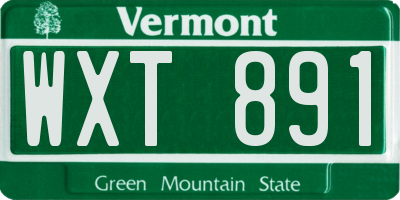 VT license plate WXT891