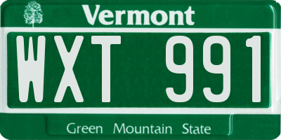 VT license plate WXT991