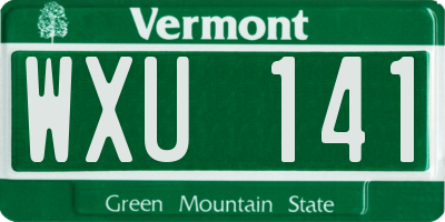 VT license plate WXU141