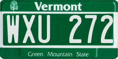 VT license plate WXU272