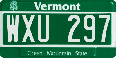VT license plate WXU297