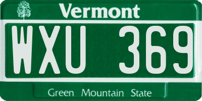 VT license plate WXU369